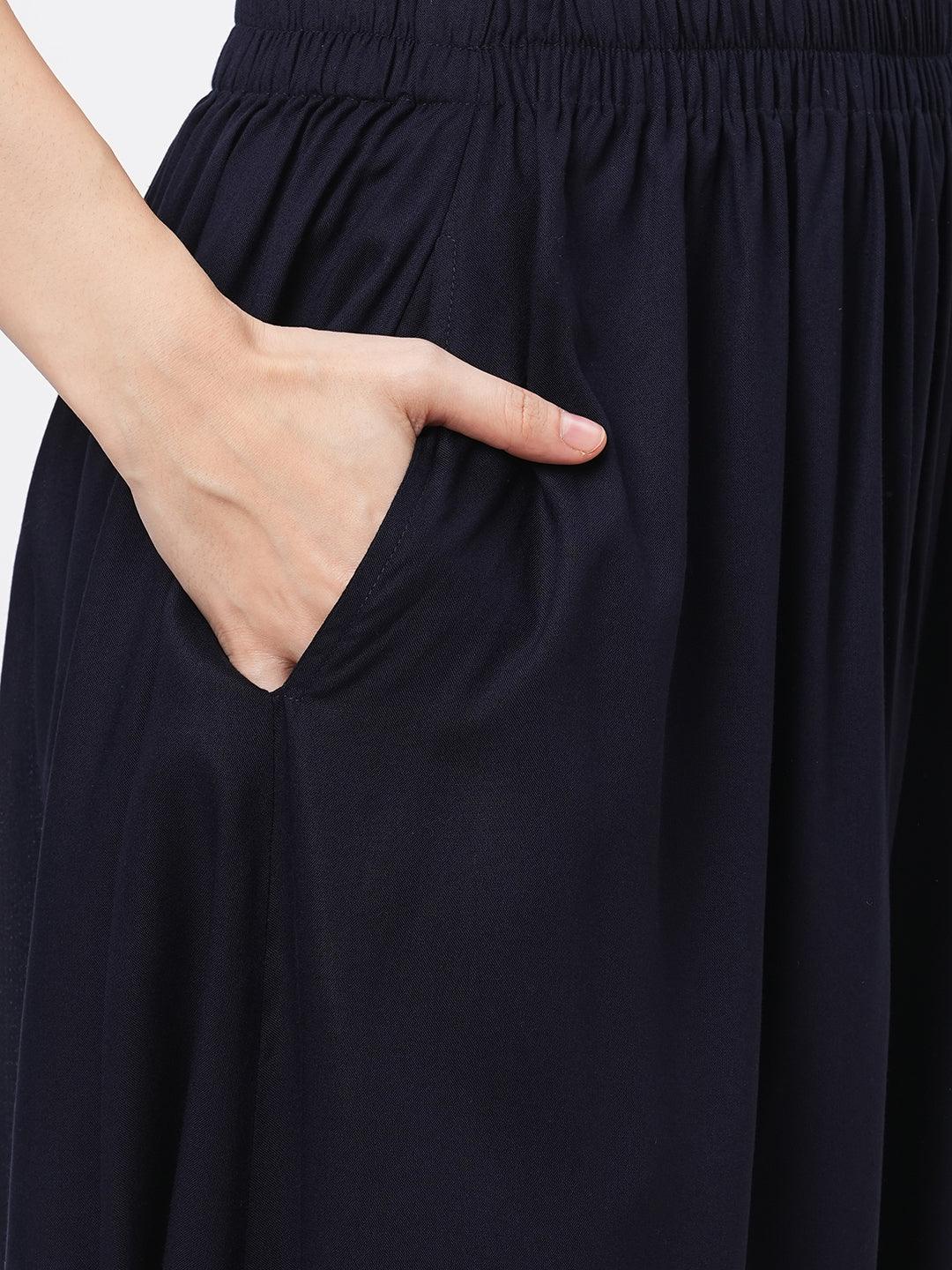 Hashtag Be Featuring a Navy kaftan set with dhoti pant