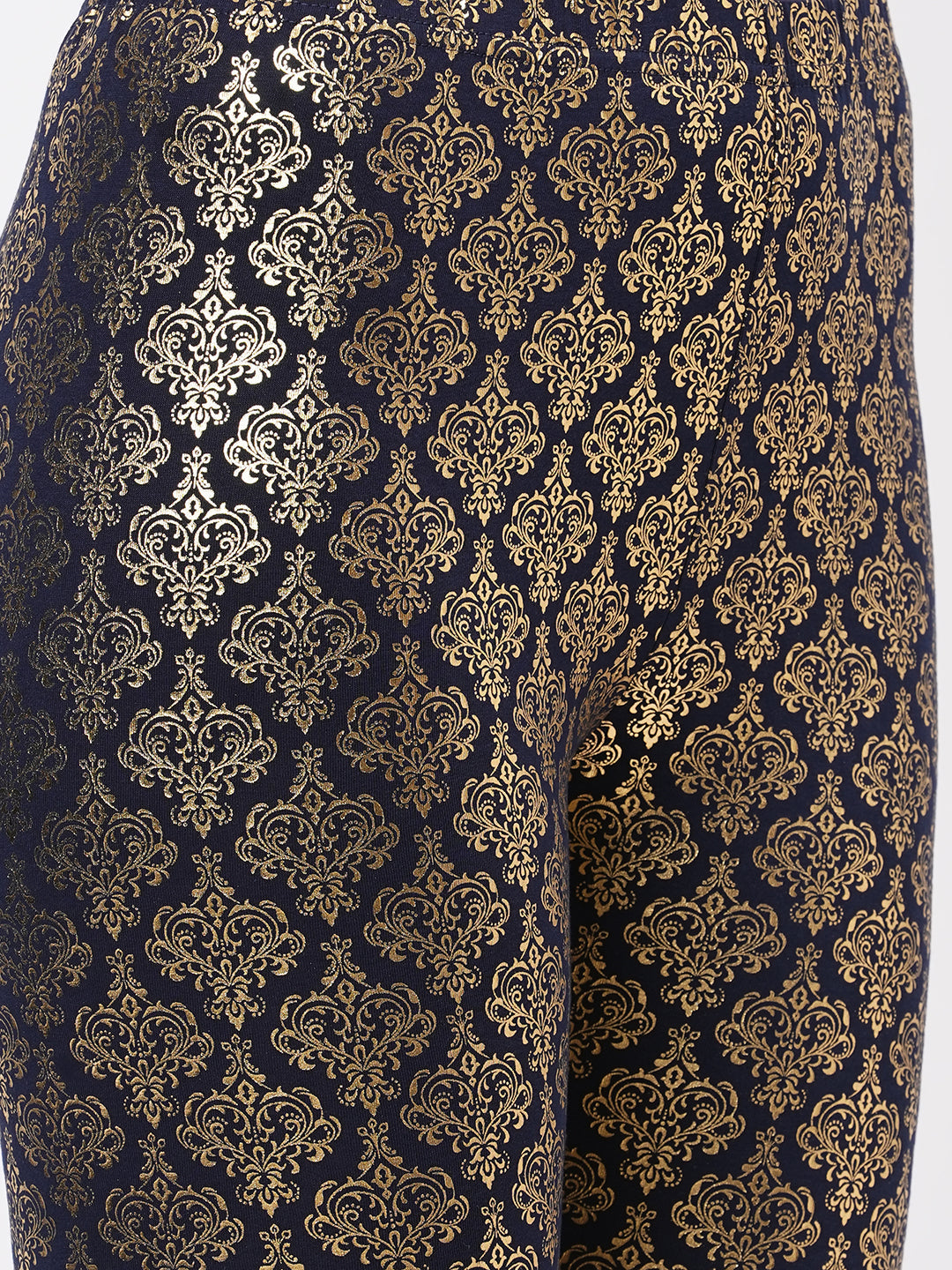 Hashtag Be Spell binding gold foil printed cotton lycra Navy legging handcrafted for you.