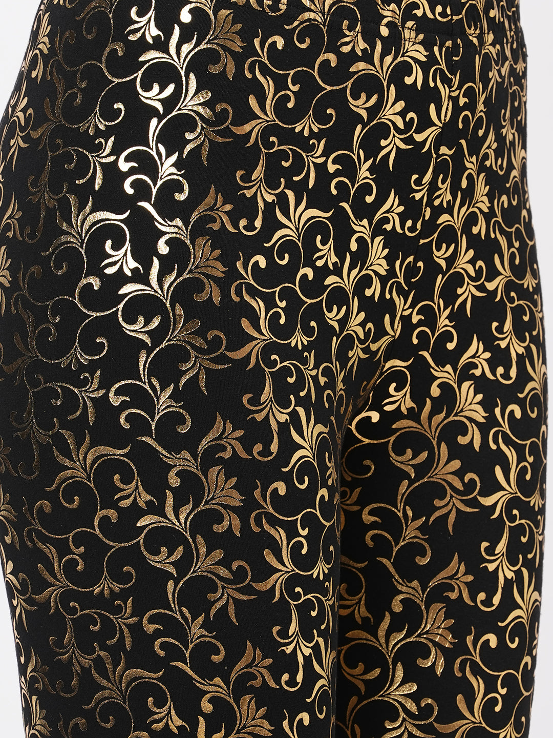 Hashtag Be Spell binding gold foil printed cotton lycra Black legging handcrafted for you.
