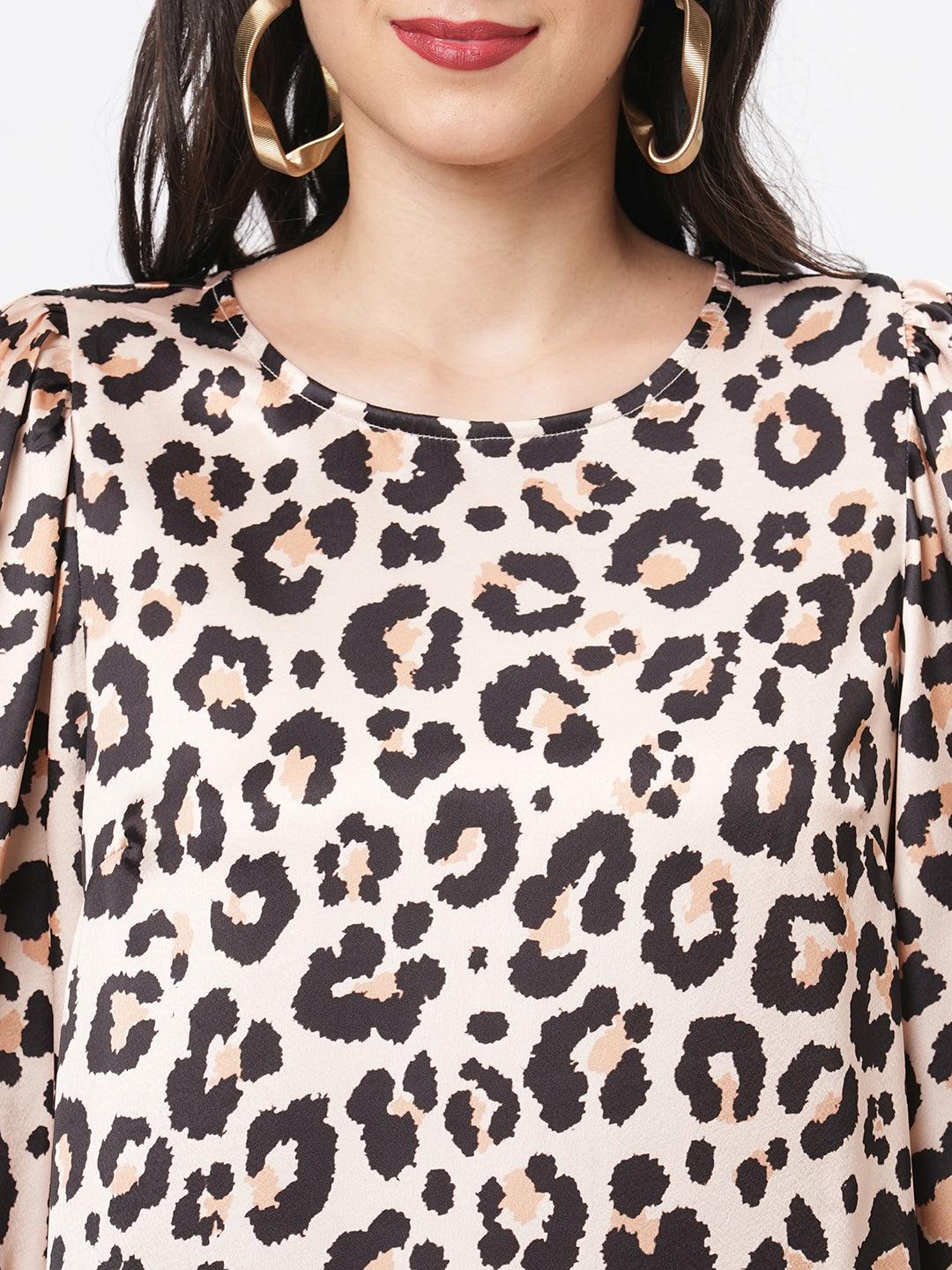Hashtag Be oversized animal print calf length dress for a date in the evening