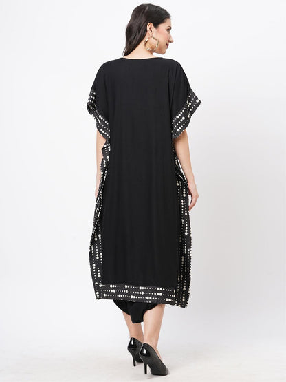 Hashtag Be Featuring a black kaftan set with dhoti pant