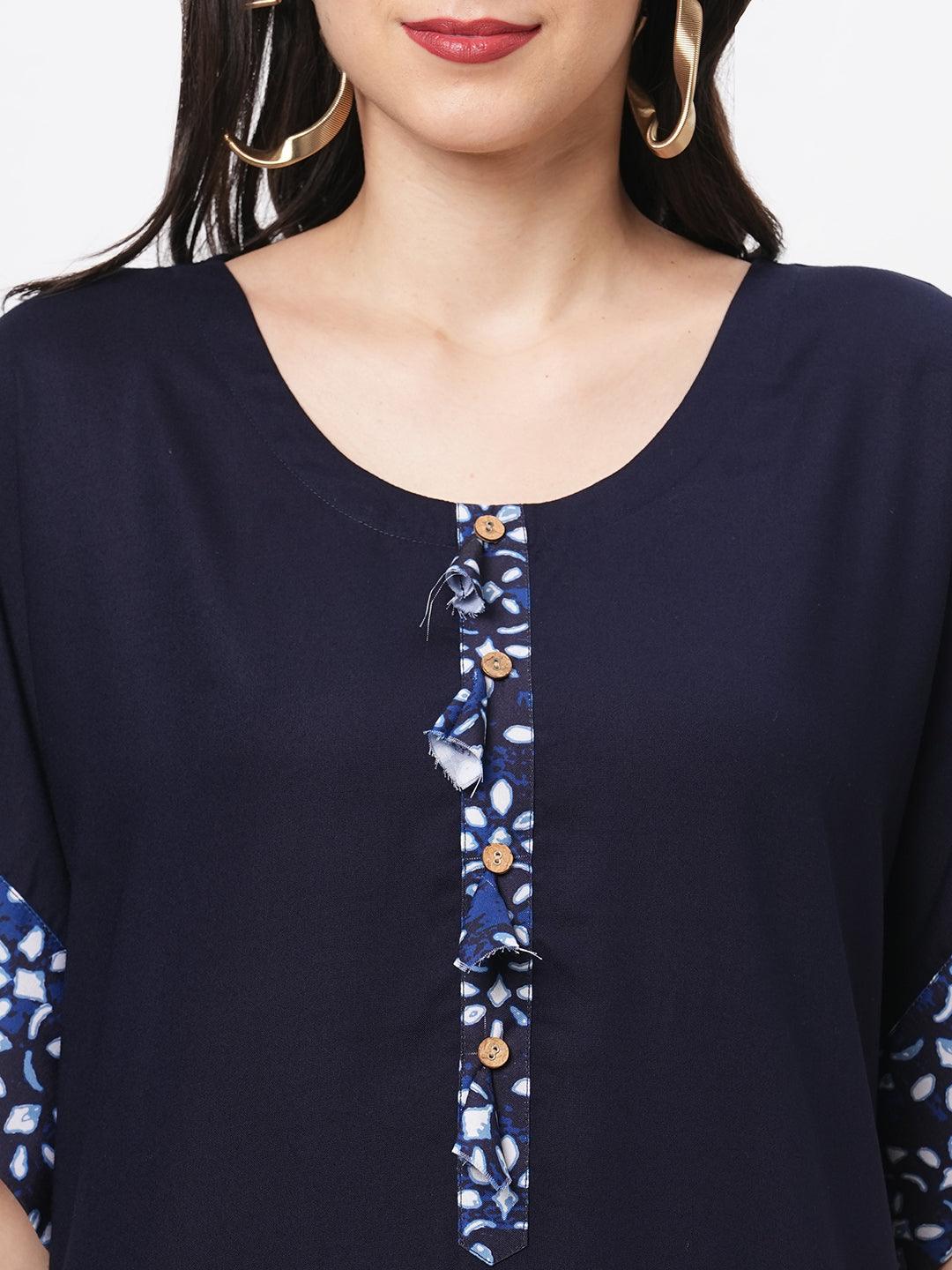 Hashtag Be Featuring a Navy kaftan set with dhoti pant