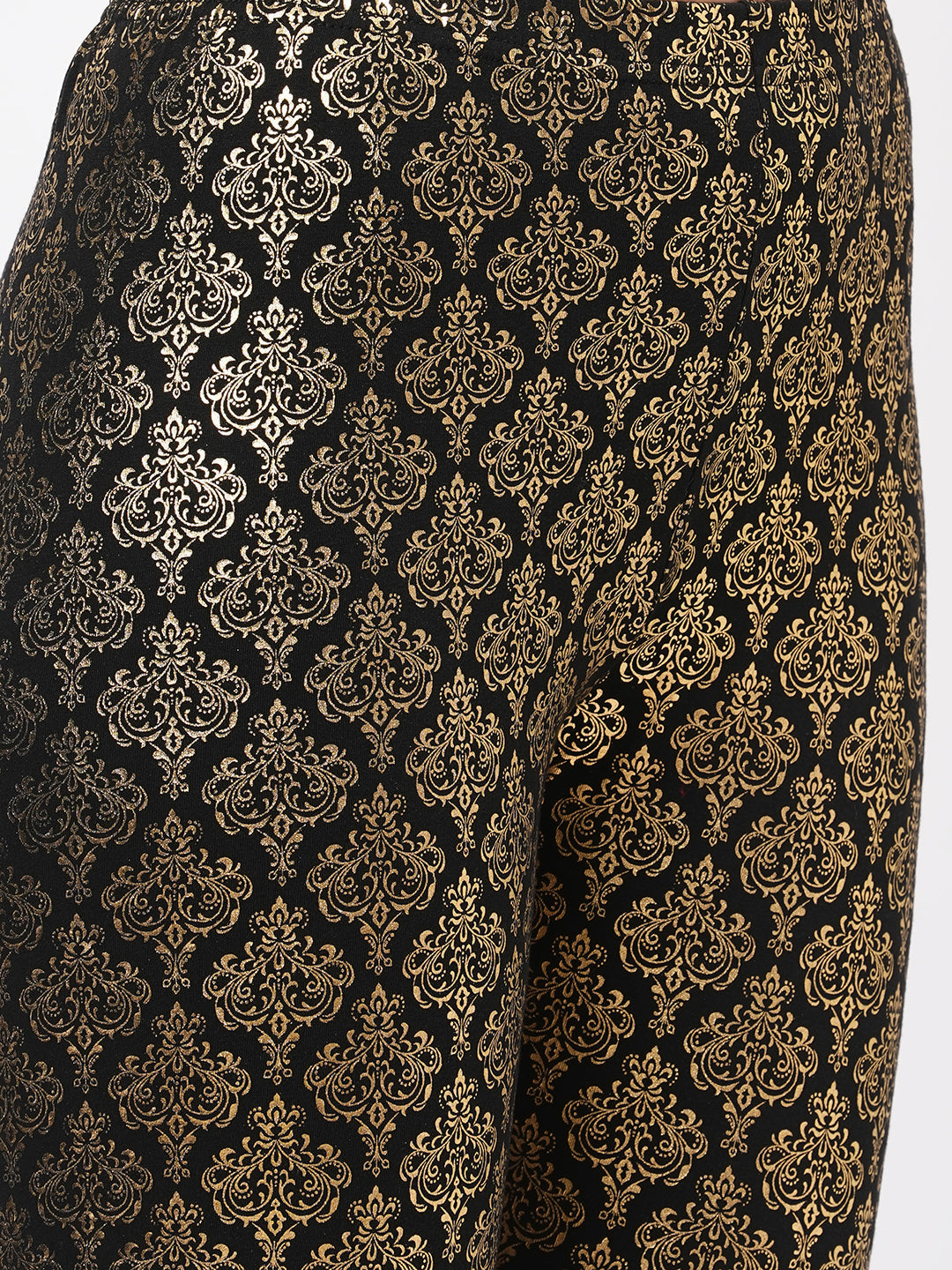 Hashtag Be Spell binding gold foil printed cotton lycra black legging handcrafted for you.