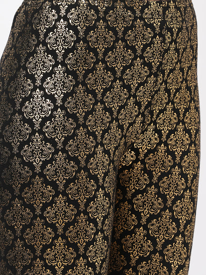 Hashtag Be Spell binding gold foil printed cotton lycra black legging handcrafted for you.