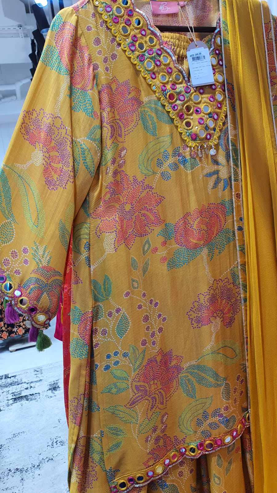 Mustard Floral Pint Women Sharara Set