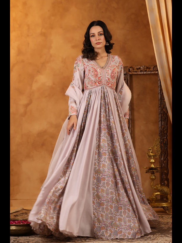 Paisley Embroidered Women Anarkali Set