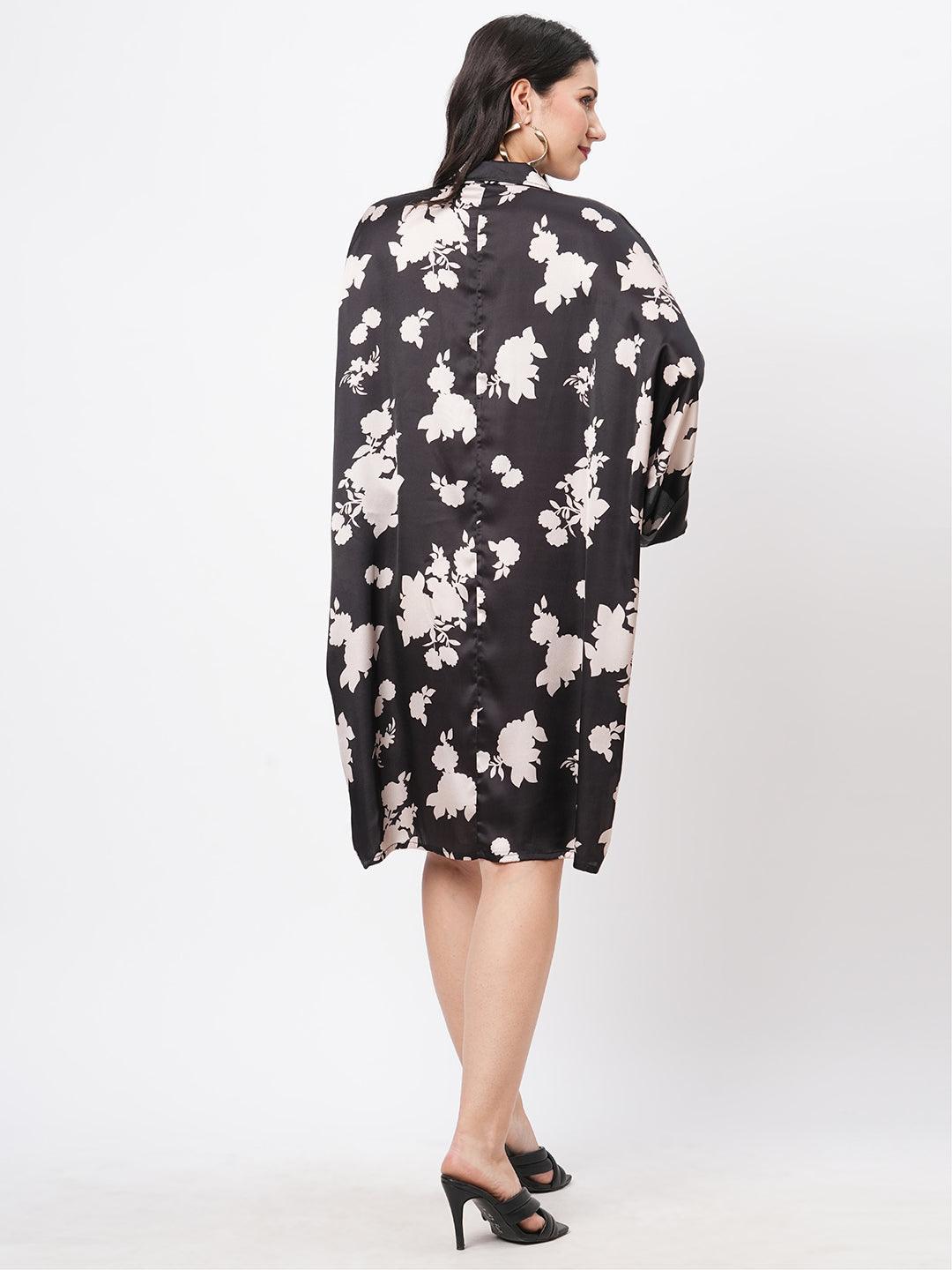 Hashtag Be Featuring a knee lenth freesize kaftan shirt dress with front button down placket