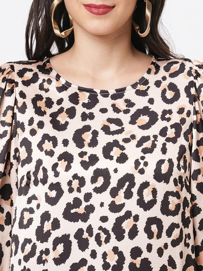 Hashtag Be oversized animal print calf length dress for a date in the evening
